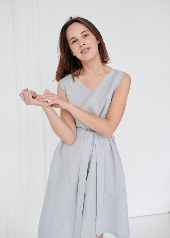 Versatile A shape linen dress made for summer