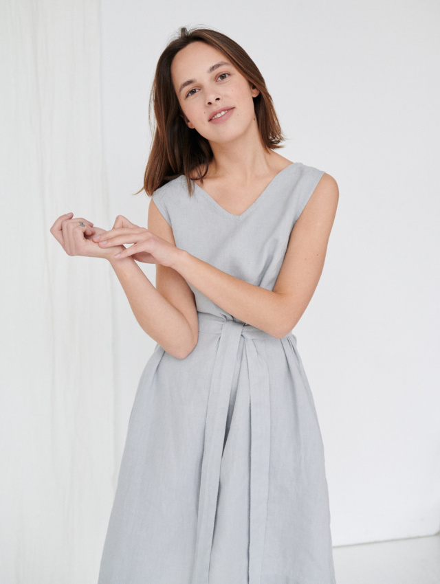 Versatile A shape linen dress made for summer