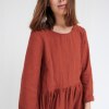 Casual roomy linen dress with sleeves