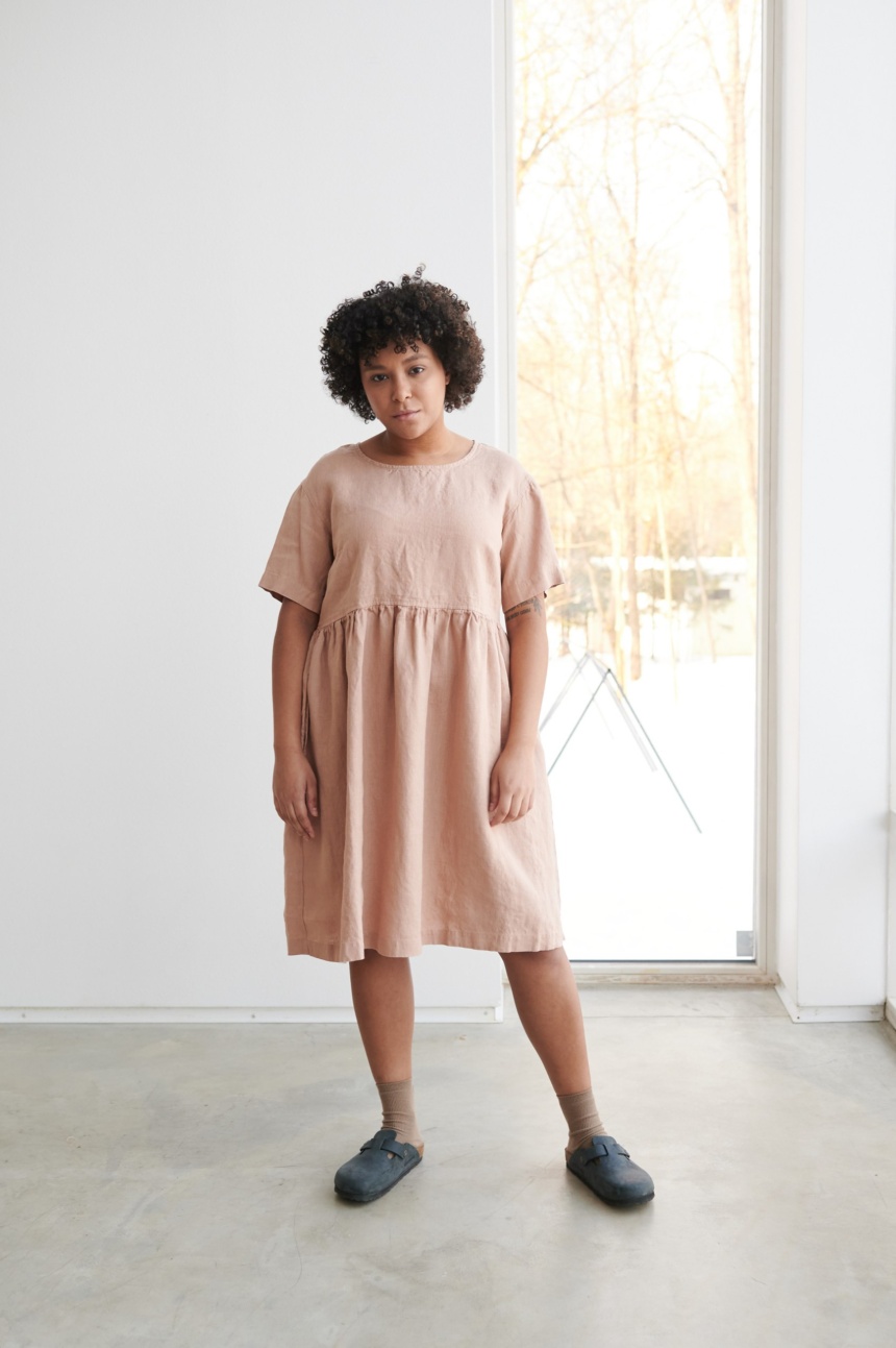 Easy to wear dropped shoulders dress