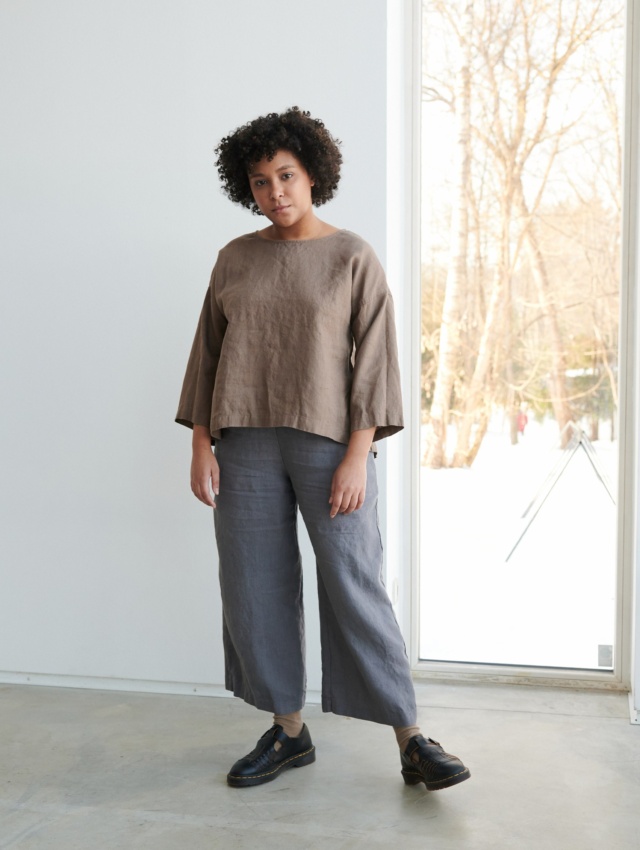 Comfortable linen set wearing by model