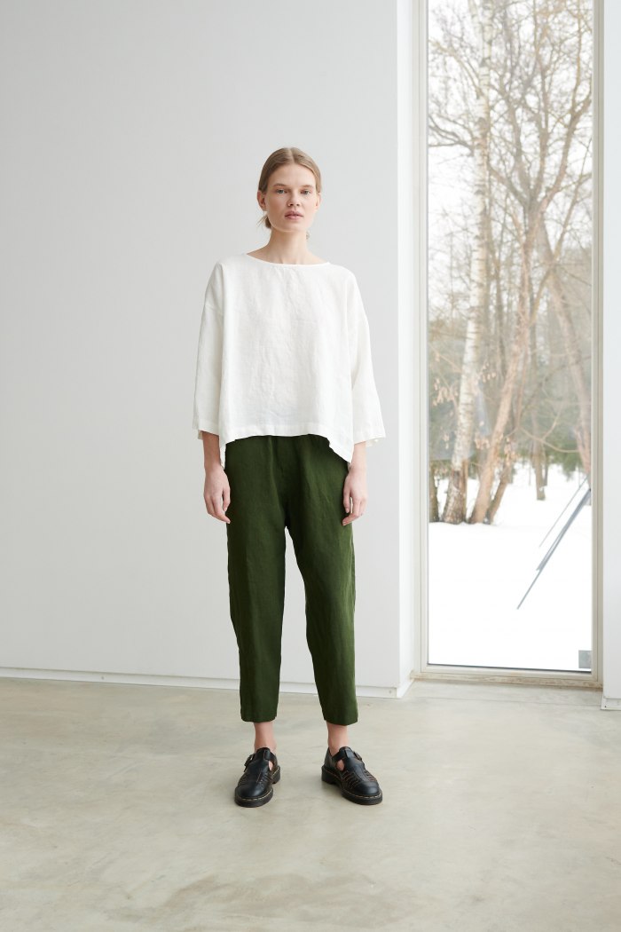 Mara Forest Green Pants - Linenfox