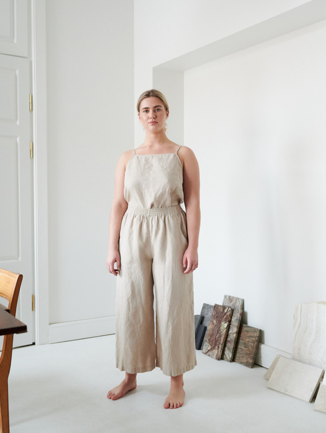 Beige Linen Trousers Linen Pants Wide Leg Linen Trousers