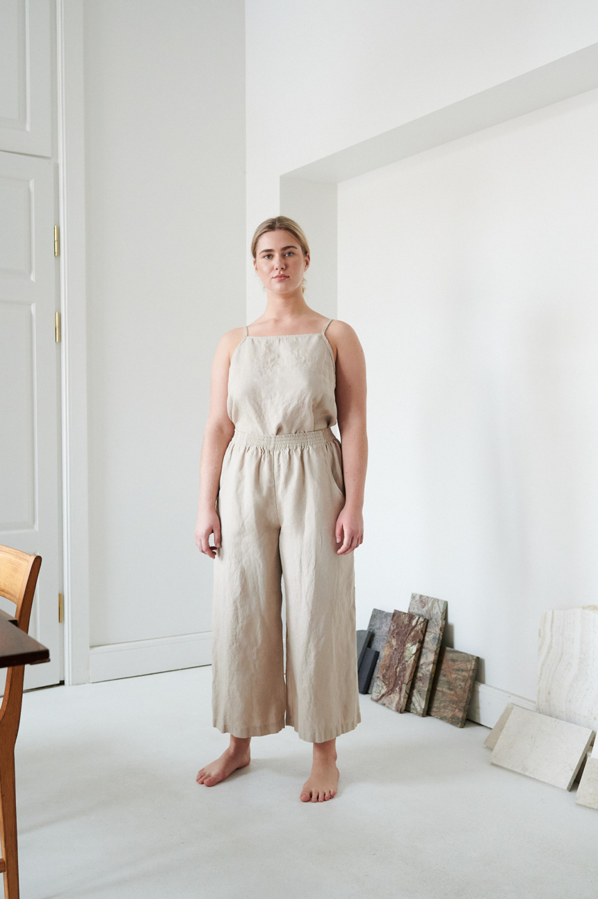 Beige Linen Trousers Linen Pants Wide Leg Linen Trousers