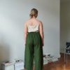 Back of the heavy linen pants in green