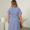 back of the blue gingham linen dress