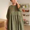 Free movement linen dress wearing by lady
