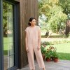 Backyard jumpsuit straight cut design and short sleeves