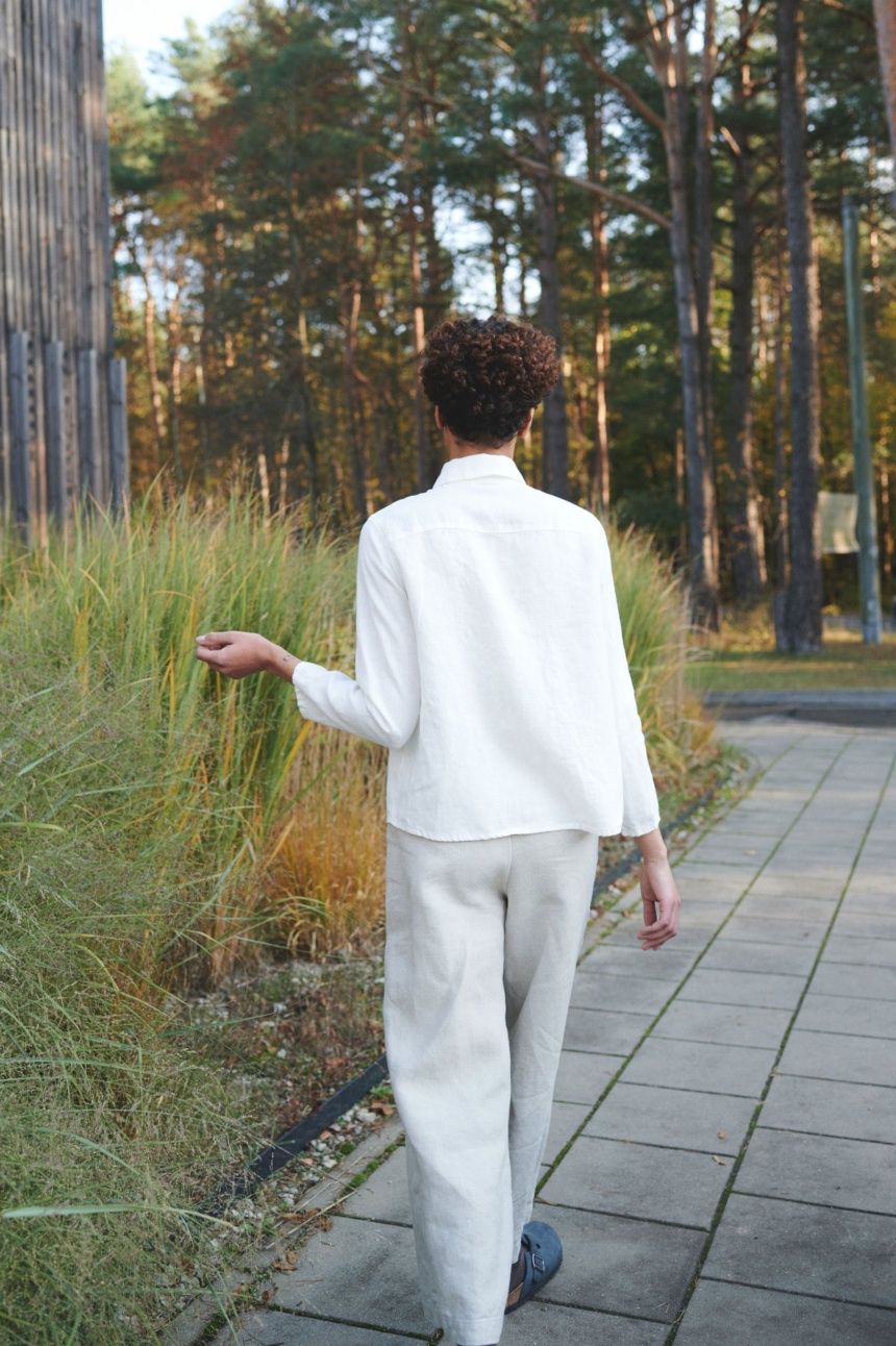 Button down shirt and pants linen set