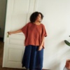 women wearing oversized linen tunic