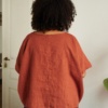 Terracotta linen blouse back look