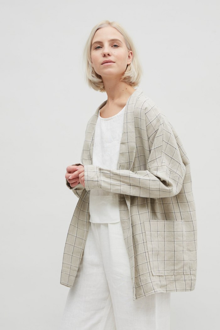 Oversized kimono jacket with pockets