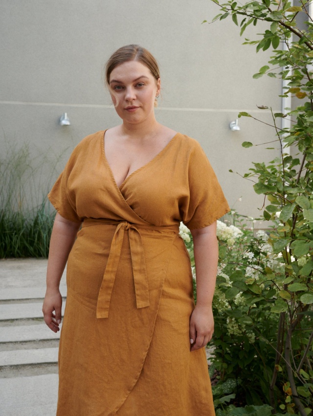 deep yellow linen summer dress