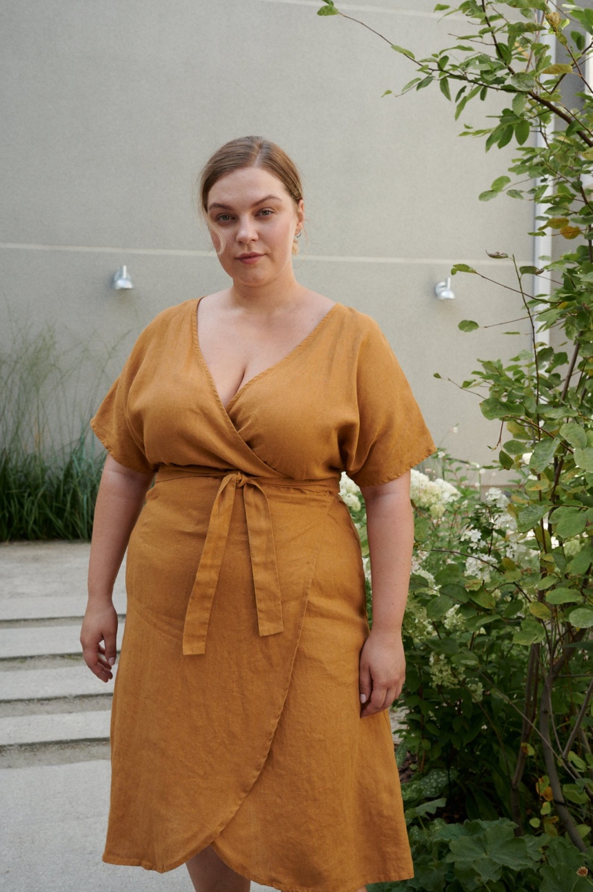 deep yellow linen summer dress