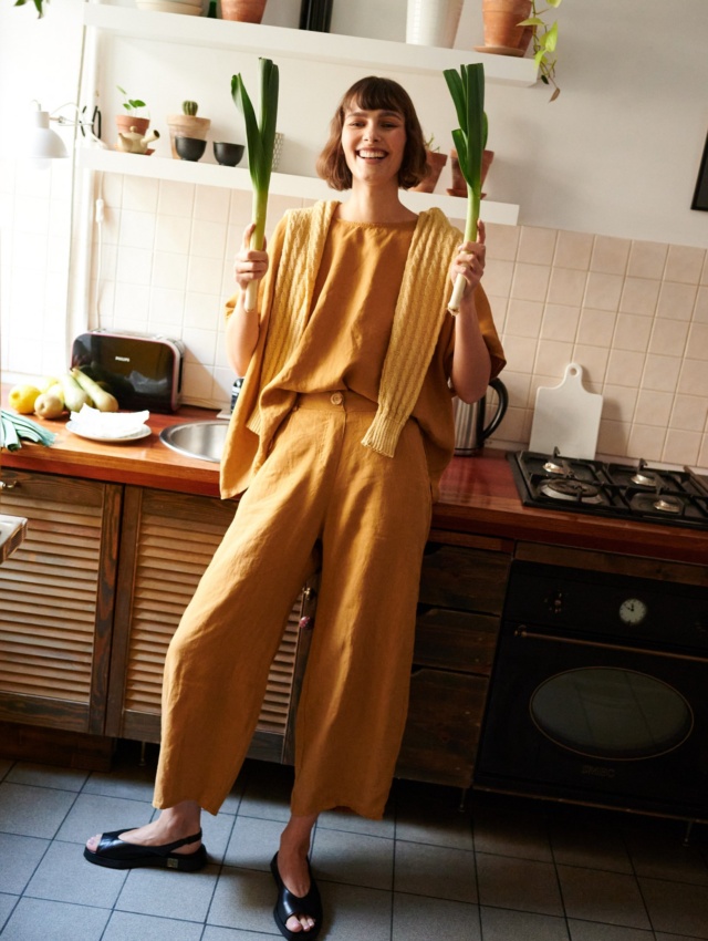 Camel Linen Trousers Linen Pants Wide Leg Linen Trousers