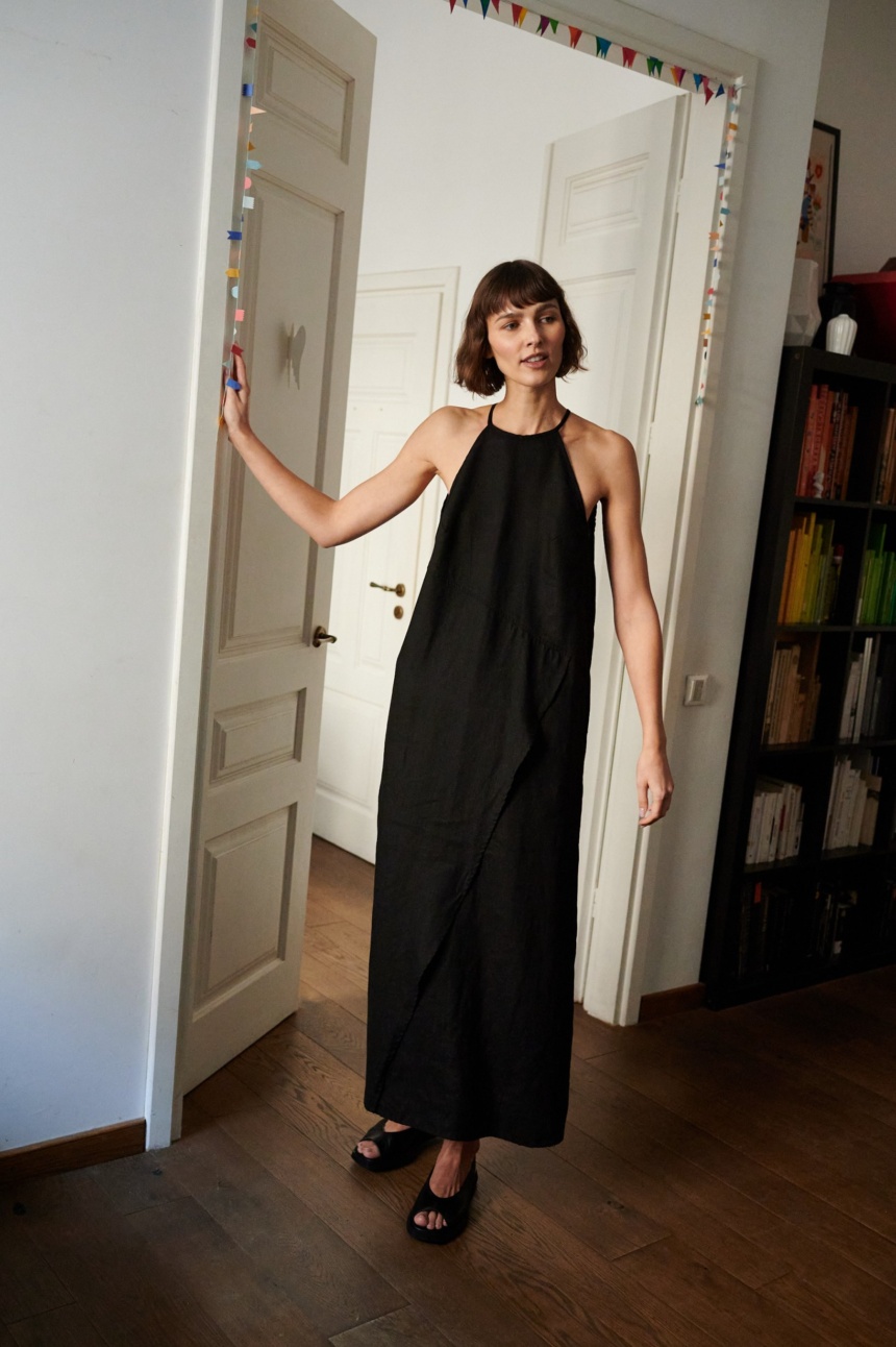 Sustainable fashion linen dress