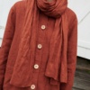 women wearing utility jacket and soft linen scarf