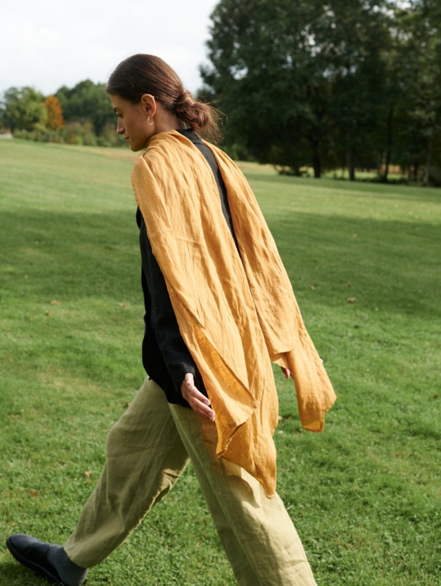 Walking in the park on a windy day