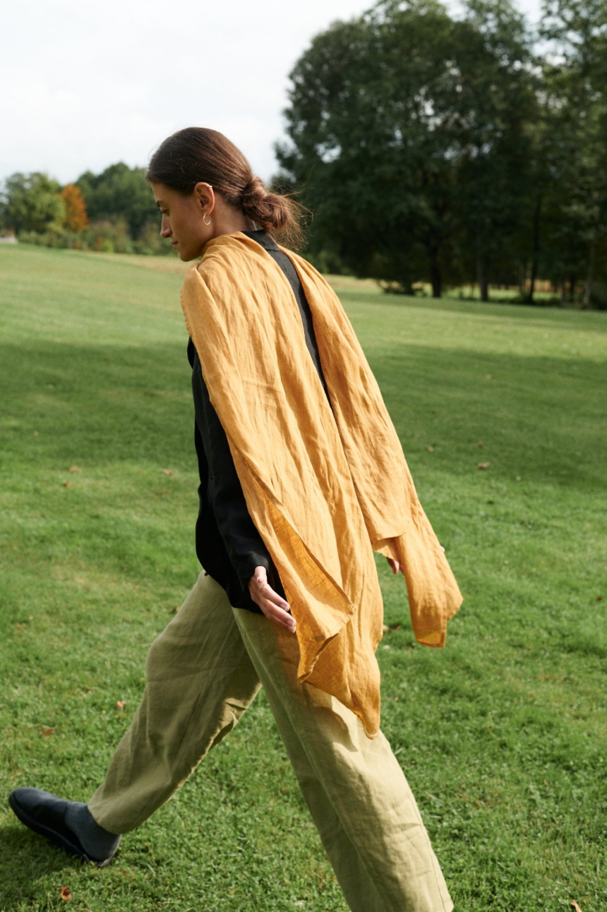 Walking in the park on a windy day