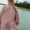 The back of gingham linen oversized button down