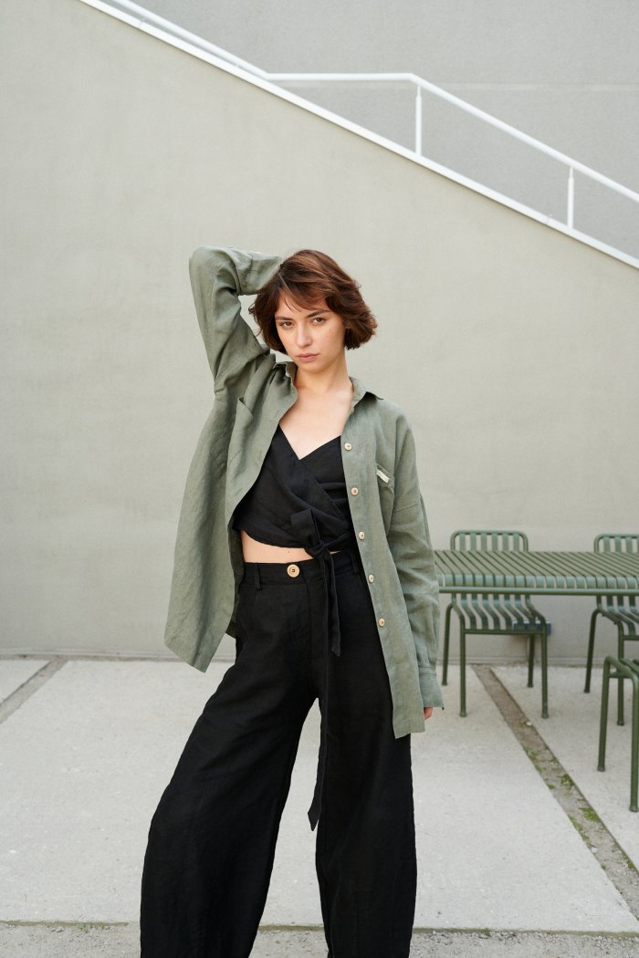 Black Linen Trousers Linen Pants Heavy Linen Pants
