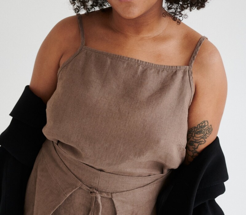 Brown Linen Top Cacao Linen Top