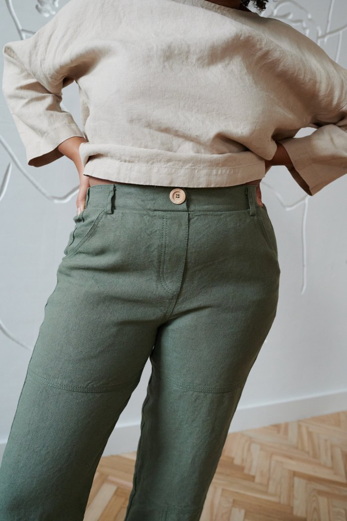 Close up utility pants details
