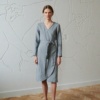 grey wool wrap dress