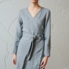 Winter wrap linen wool blend dress