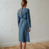 long sleeves wool linen dress