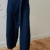 barrel leg linen navy blue pants