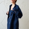 long sleeves with cuff buttoning linen shirt