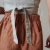 elasticated back of barrel leg trousers in mocha brown
