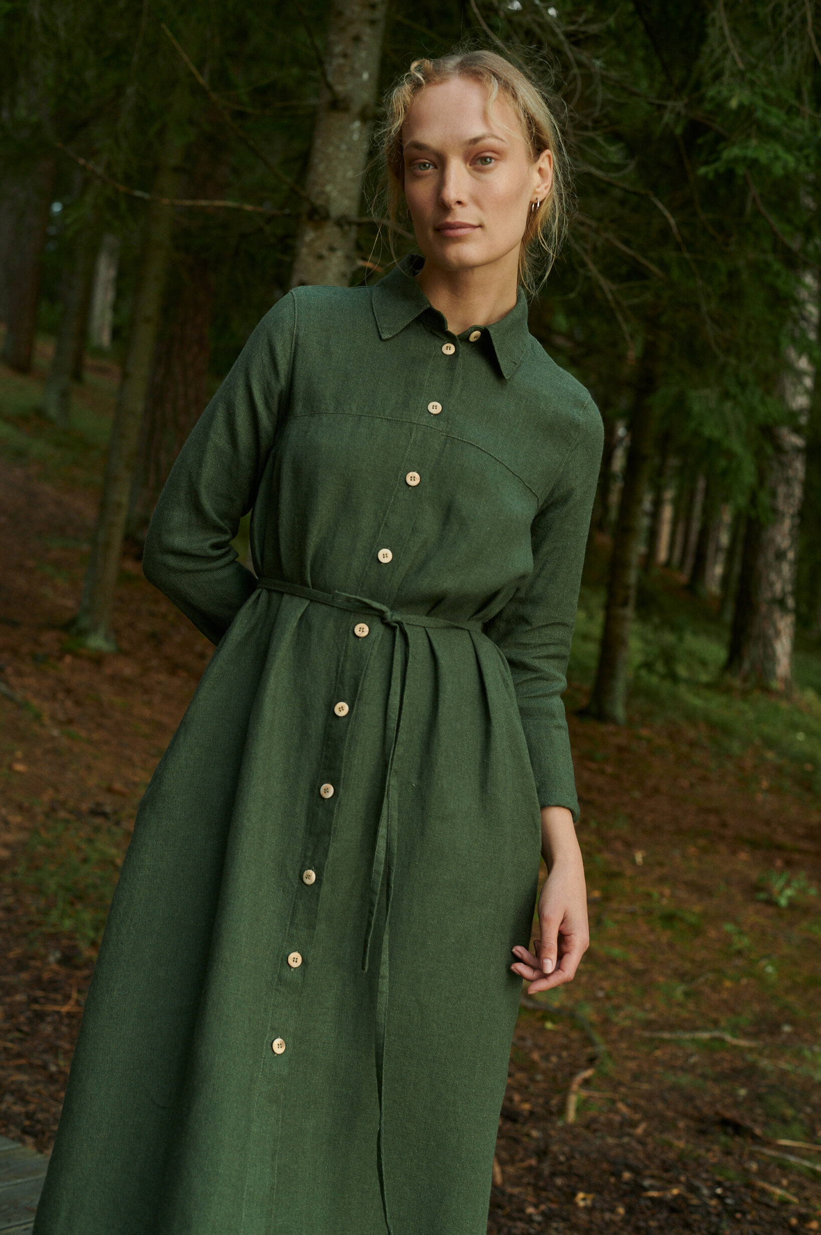 Astrid Linen Wool Blend Dress - Linenfox