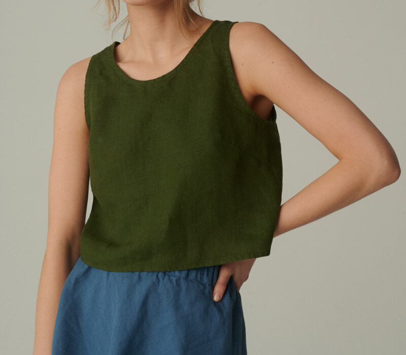 green crop top