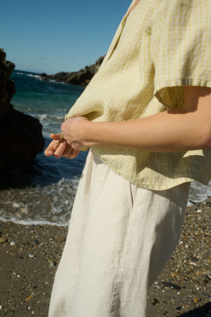 made-to-order linen clothing in close up