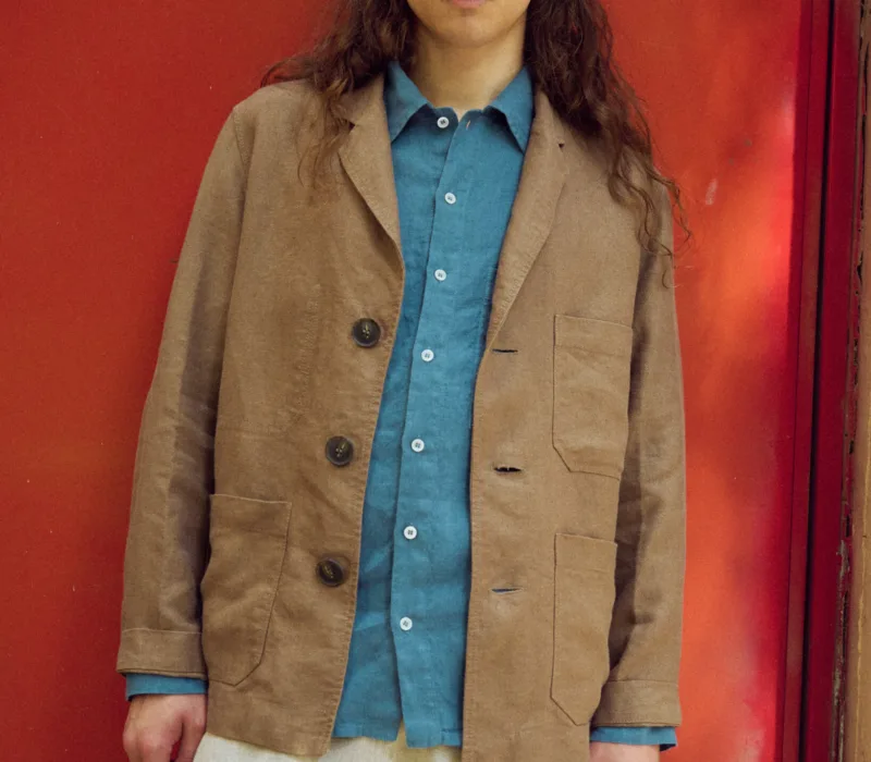 utility jackets for men from heavy linen fabric