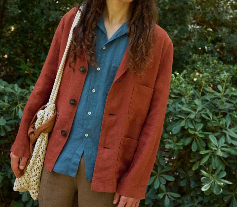 heavy linen blazer for men