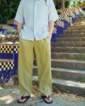 Summer linen pants for men with a relaxed straight-leg fit